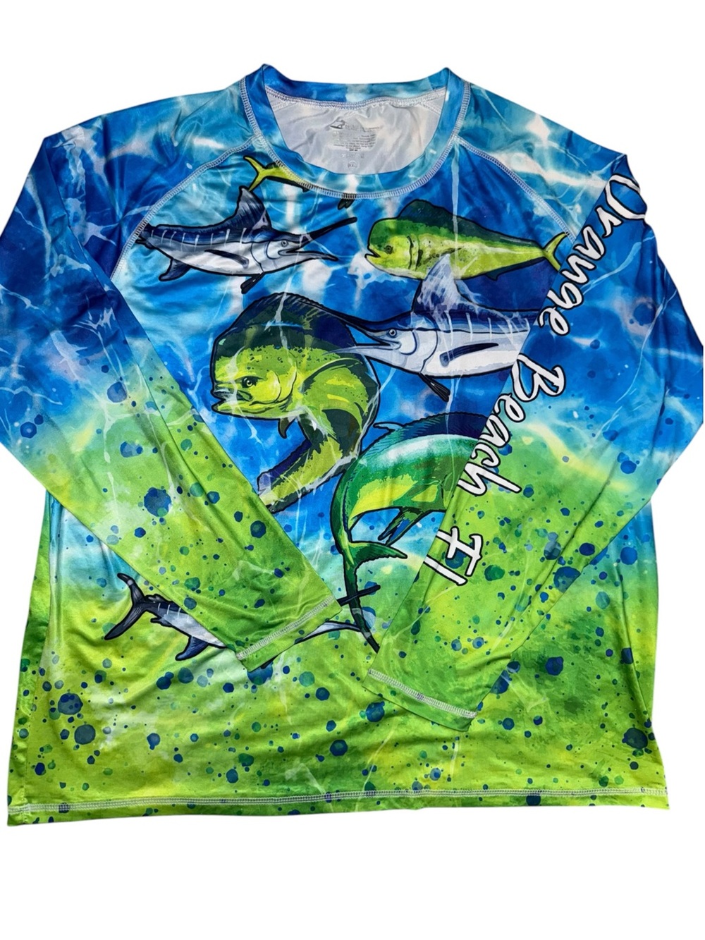 Alvin’s Island Men’s XXL Orange Beach FL UPF 50 Fishing Performance Shirt